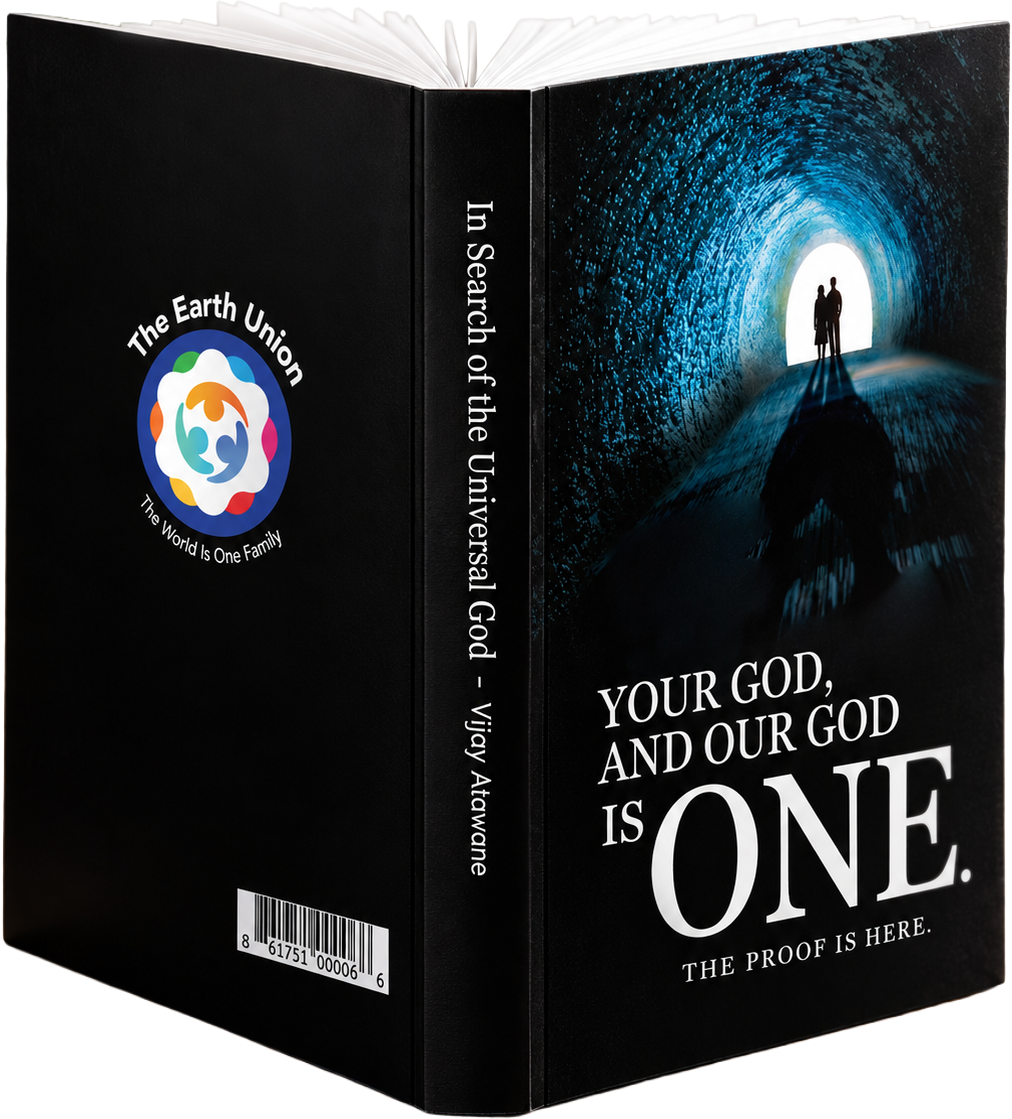 Book cover: In Search of the Universal God by Vijay Atawane — Your God and our God is ONE