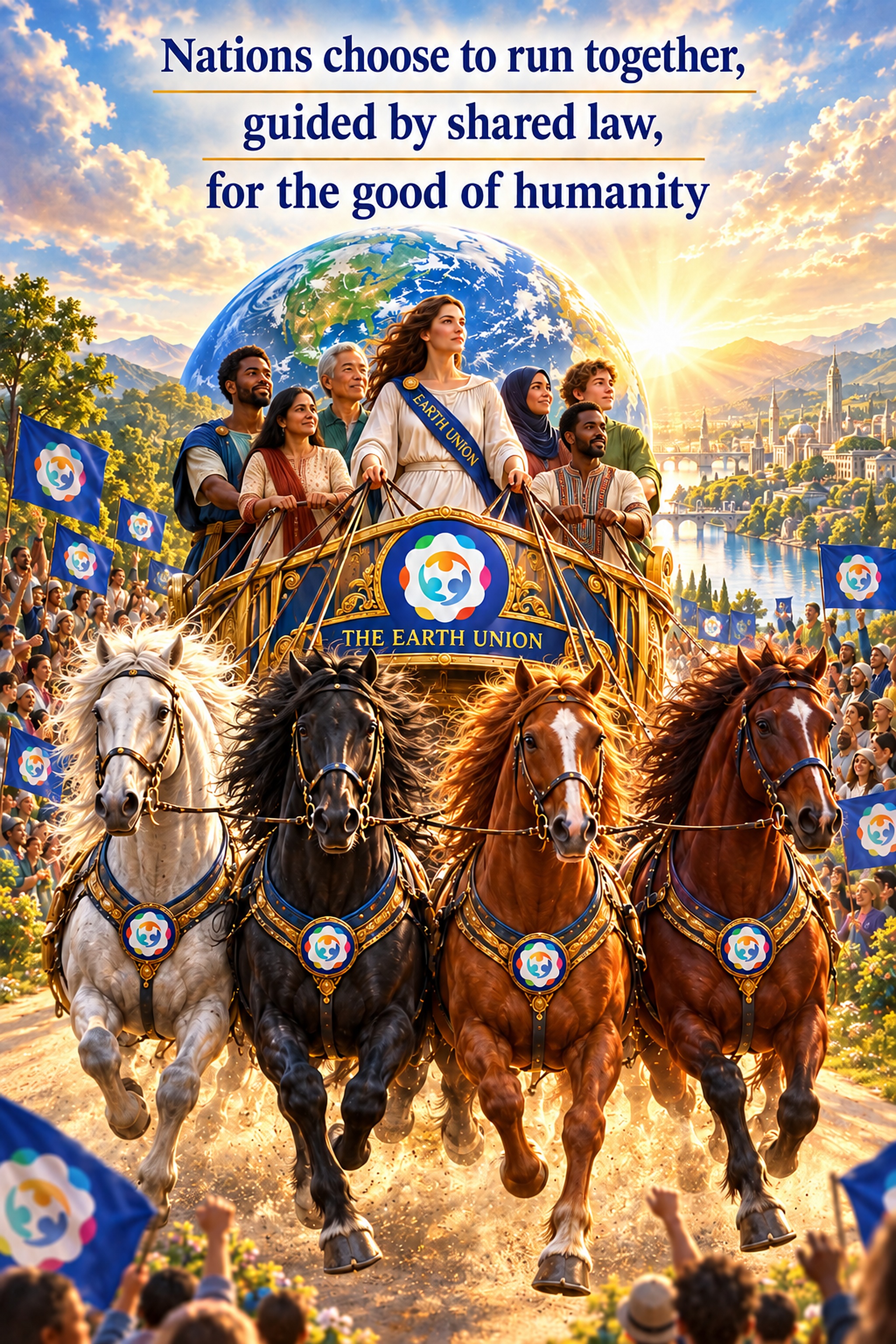 Nations choose to run together, guided by shared law, for the good of humanity